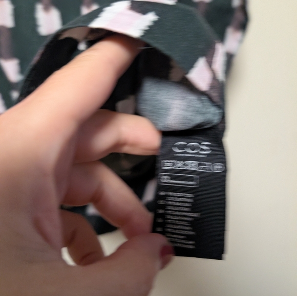 COS Dark Green Pink Geometric Ikat Print Long Sleeve Blouse EUR 40. US 8 - Picture 6 of 8